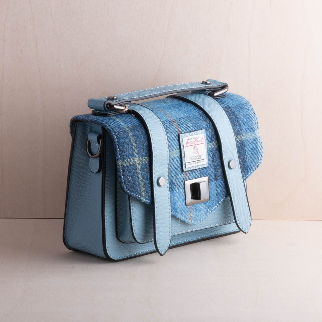 Islander UK Mini Satchel in Blue Tartan