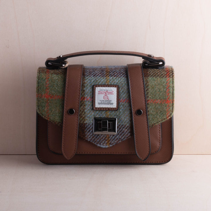 Islander UK Mini Satchel in Chestnut/Blue Tartan