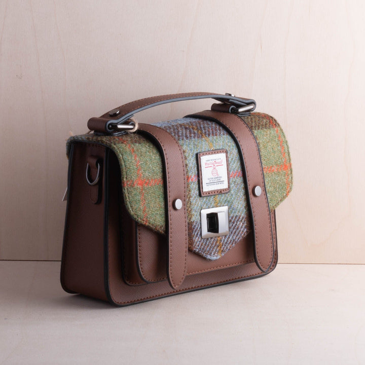 Islander UK Mini Satchel in Chestnut/Blue Tartan