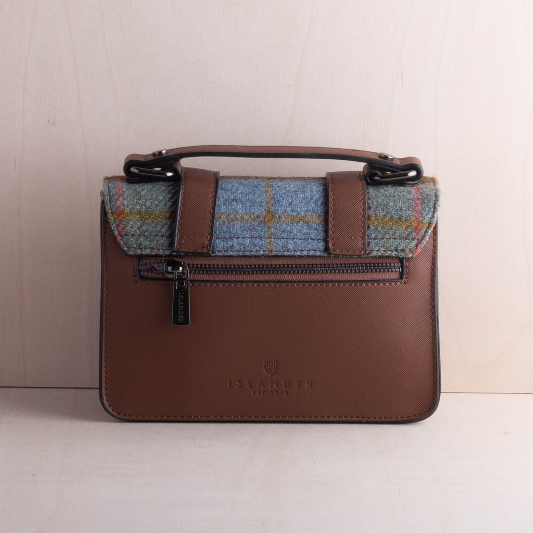 Islander UK Mini Satchel in Chestnut/Blue Tartan