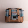 Sticks and Steel Harris Tweed Tan and Blue Plaid Handbag