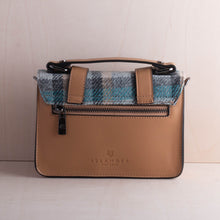 Load image into Gallery viewer, Sticks and Steel Harris Tweed Tan and Blue Plaid Handbag
