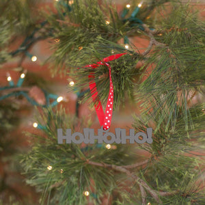 Spunky Fluff Proudly handmade in South Dakota, USA Ornament / Charcoal Ho! Ho! Ho! Tiny Word Ornament