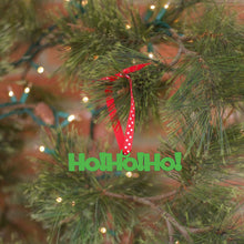 Load image into Gallery viewer, Spunky Fluff Proudly handmade in South Dakota, USA Ornament / Grass Green Ho! Ho! Ho! Tiny Word Ornament
