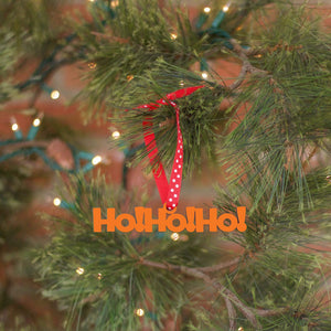 Spunky Fluff Proudly handmade in South Dakota, USA Ornament / Orange Ho! Ho! Ho! Tiny Word Ornament
