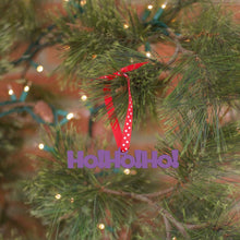 Load image into Gallery viewer, Spunky Fluff Proudly handmade in South Dakota, USA Ornament / Purple Ho! Ho! Ho! Tiny Word Ornament
