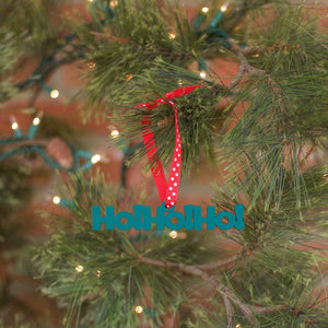 Spunky Fluff Proudly handmade in South Dakota, USA Ornament / Teal Ho! Ho! Ho! Tiny Word Ornament