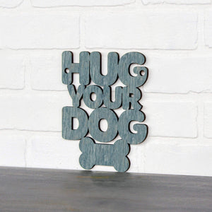 Spunky Fluff Proudly handmade in South Dakota, USA Small / Weathered Denim Hug Your Dog
