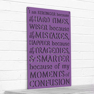 Spunky Fluff Proudly handmade in South Dakota, USA Purple I am Stronger