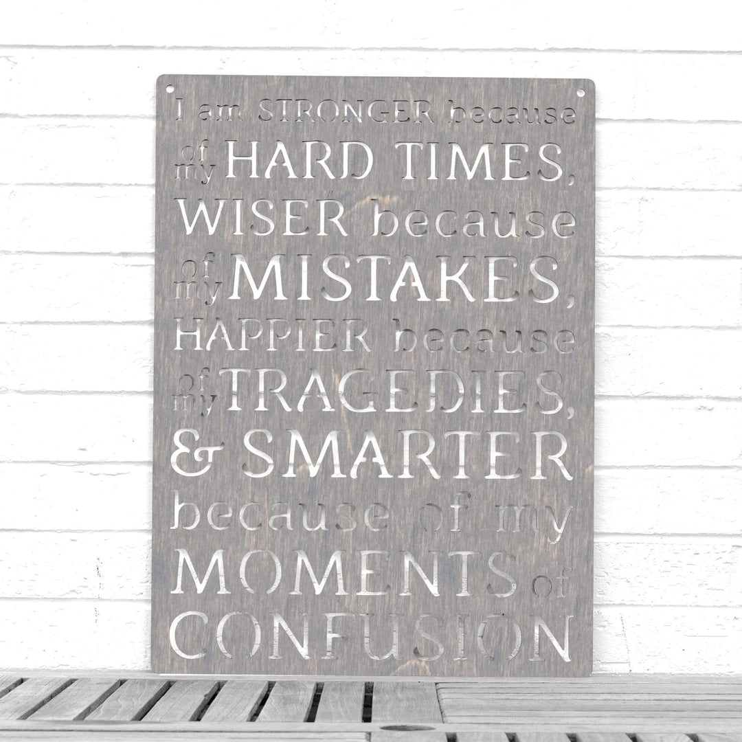 Spunky Fluff Proudly handmade in South Dakota, USA Weathered Gray I am Stronger