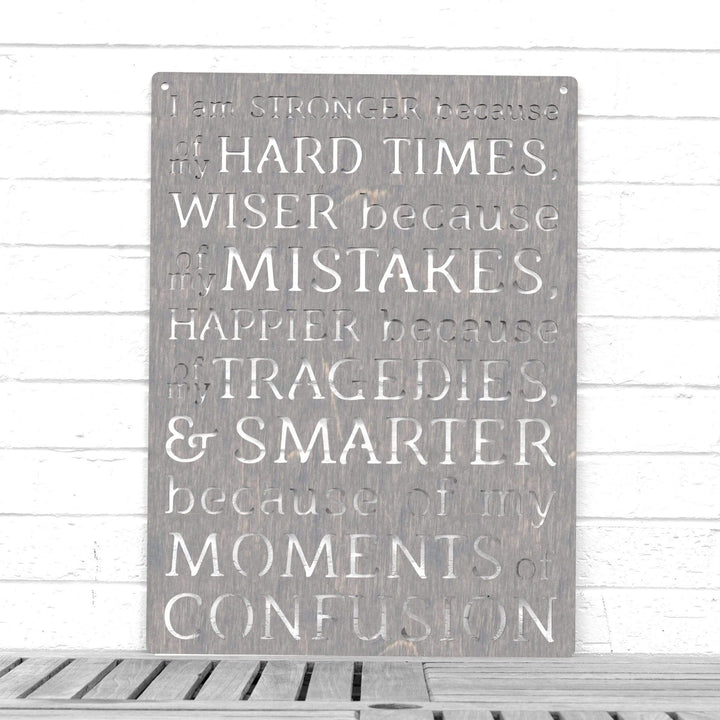 Spunky Fluff Proudly handmade in South Dakota, USA Weathered Gray I am Stronger