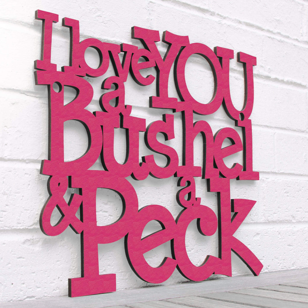 Spunky Fluff Proudly handmade in South Dakota, USA Medium / Magenta I Love You a Bushel &amp; a Peck
