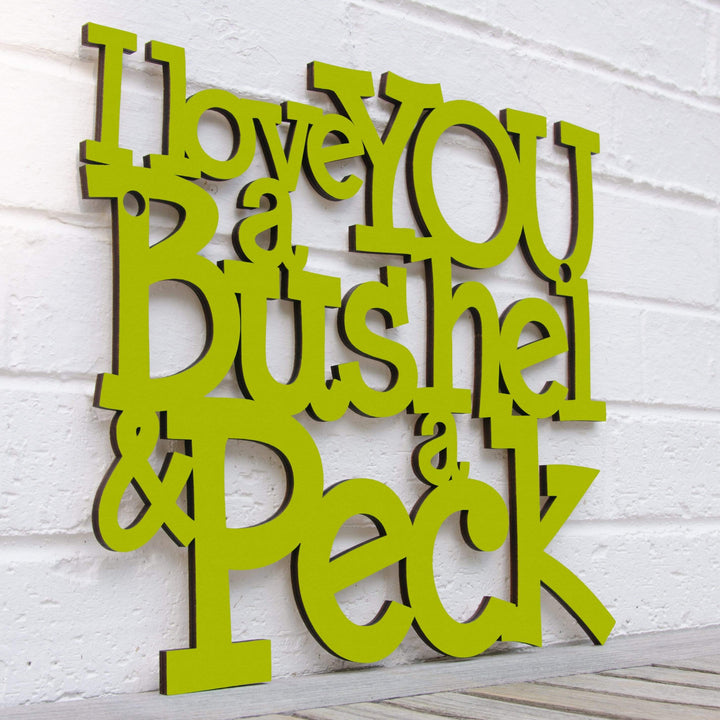 Spunky Fluff Proudly handmade in South Dakota, USA Medium / Pear Green I Love You a Bushel &amp; a Peck