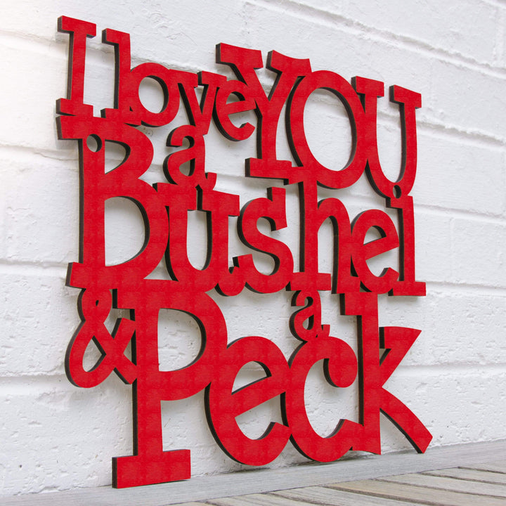 Spunky Fluff Proudly handmade in South Dakota, USA Medium / Red I Love You a Bushel &amp; a Peck