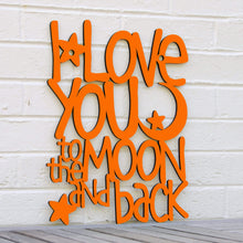 Load image into Gallery viewer, Spunky Fluff Proudly handmade in South Dakota, USA Large / Orange I Love You to the Moon &amp; Back
