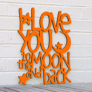 Spunky Fluff Proudly handmade in South Dakota, USA Large / Orange I Love You to the Moon & Back