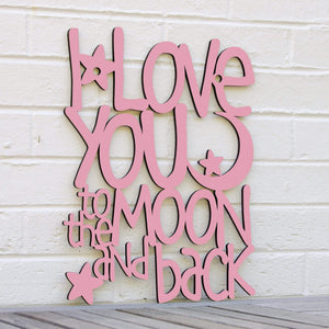 Spunky Fluff Proudly handmade in South Dakota, USA Large / Pink I Love You to the Moon & Back