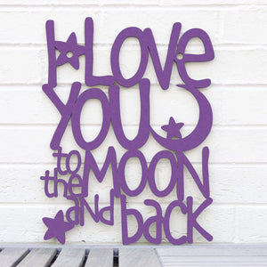 Spunky Fluff Proudly handmade in South Dakota, USA Large / Purple I Love You to the Moon & Back