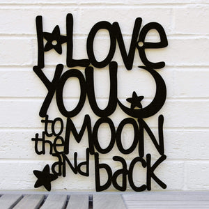 Spunky Fluff Proudly handmade in South Dakota, USA Medium / Black I Love You to the Moon & Back