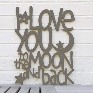 Spunky Fluff Proudly handmade in South Dakota, USA Medium / Charcoal Gray I Love You to the Moon & Back