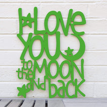 Load image into Gallery viewer, Spunky Fluff Proudly handmade in South Dakota, USA Medium / Grass Green I Love You to the Moon &amp; Back
