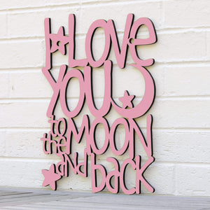 Spunky Fluff Proudly handmade in South Dakota, USA Medium / Pink I Love You to the Moon & Back