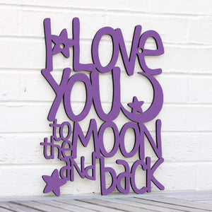 Spunky Fluff Proudly handmade in South Dakota, USA Medium / Purple I Love You to the Moon & Back