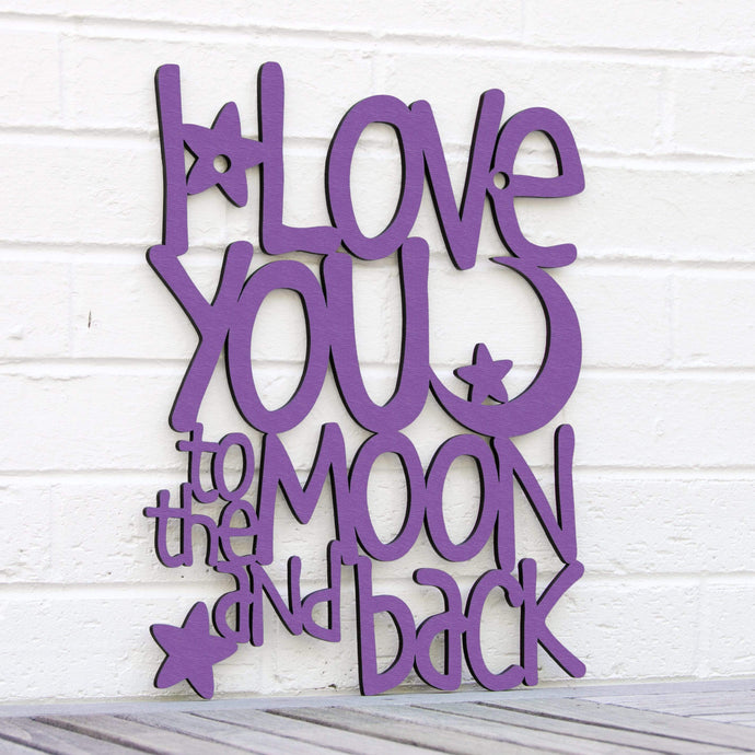 Spunky Fluff Proudly handmade in South Dakota, USA Medium / Purple I Love You to the Moon & Back