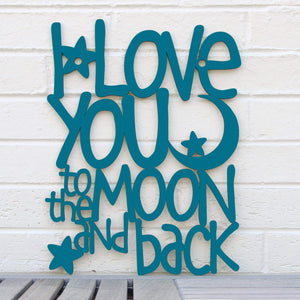 Spunky Fluff Proudly handmade in South Dakota, USA Medium / Teal I Love You to the Moon & Back