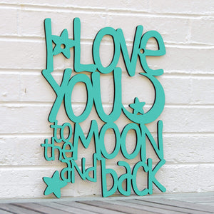 Spunky Fluff Proudly handmade in South Dakota, USA Medium / Turquoise I Love You to the Moon & Back