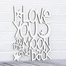 Load image into Gallery viewer, Spunky Fluff Proudly handmade in South Dakota, USA Medium / White I Love You to the Moon &amp; Back
