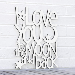 Spunky Fluff Proudly handmade in South Dakota, USA Medium / White I Love You to the Moon & Back