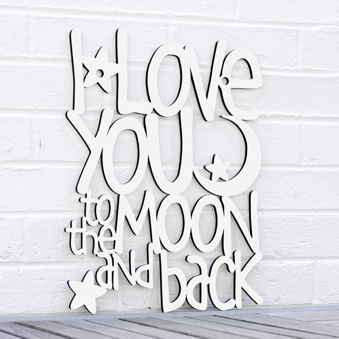 Spunky Fluff Proudly handmade in South Dakota, USA Medium / White I Love You to the Moon & Back