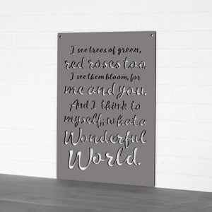 Spunky Fluff Proudly handmade in South Dakota, USA "I See Trees" (Wonderful World) Decorative Wall Sign