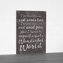 Load image into Gallery viewer, Spunky Fluff Proudly handmade in South Dakota, USA Weathered Ebony &quot;I See Trees&quot; (Wonderful World) Decorative Wall Sign
