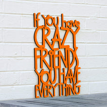 Load image into Gallery viewer, Spunky Fluff Proudly handmade in South Dakota, USA Medium / Orange If You Have Crazy Friends You Have Everything
