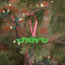 Load image into Gallery viewer, Spunky Fluff Proudly handmade in South Dakota, USA Grass Green Joy Tiny Word Ornament
