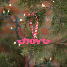 Load image into Gallery viewer, Spunky Fluff Proudly handmade in South Dakota, USA Magenta Joy Tiny Word Ornament
