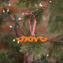 Load image into Gallery viewer, Spunky Fluff Proudly handmade in South Dakota, USA Orange Joy Tiny Word Ornament
