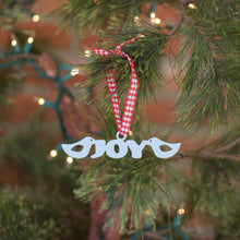 Load image into Gallery viewer, Spunky Fluff Proudly handmade in South Dakota, USA Powder Joy Tiny Word Ornament
