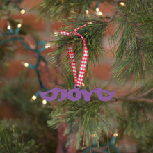 Load image into Gallery viewer, Spunky Fluff Proudly handmade in South Dakota, USA Purple Joy Tiny Word Ornament
