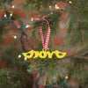 Spunky Fluff Proudly handmade in South Dakota, USA Yellow Joy Tiny Word Ornament