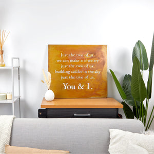 Prairie Dance Proudly Handmade in South Dakota, USA "Just The Two Of Us" Lyric Wall Art