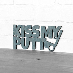 Spunky Fluff Proudly handmade in South Dakota, USA Small / Weathered Denim Kiss My Putt