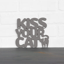 Load image into Gallery viewer, Spunky Fluff Proudly handmade in South Dakota, USA Small / Charcoal Gray Kiss Your Cat
