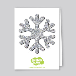 Spunky Fluff Proudly handmade in South Dakota, USA Silver Glitter Limited Edition Snowflake Magnet, Large