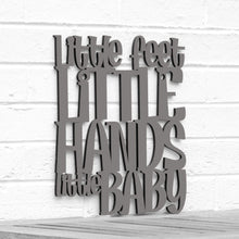 Load image into Gallery viewer, Spunky Fluff Proudly handmade in South Dakota, USA Medium / Charcoal Gray Little Feet, Little Hands, Little Baby
