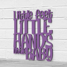 Load image into Gallery viewer, Spunky Fluff Proudly handmade in South Dakota, USA Medium / Purple Little Feet, Little Hands, Little Baby
