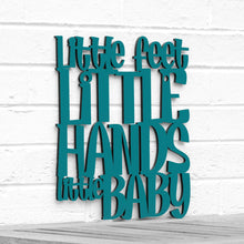 Load image into Gallery viewer, Spunky Fluff Proudly handmade in South Dakota, USA Medium / Teal Little Feet, Little Hands, Little Baby
