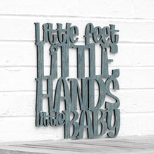 Load image into Gallery viewer, Spunky Fluff Proudly handmade in South Dakota, USA Medium / Weathered Denim Little Feet, Little Hands, Little Baby

